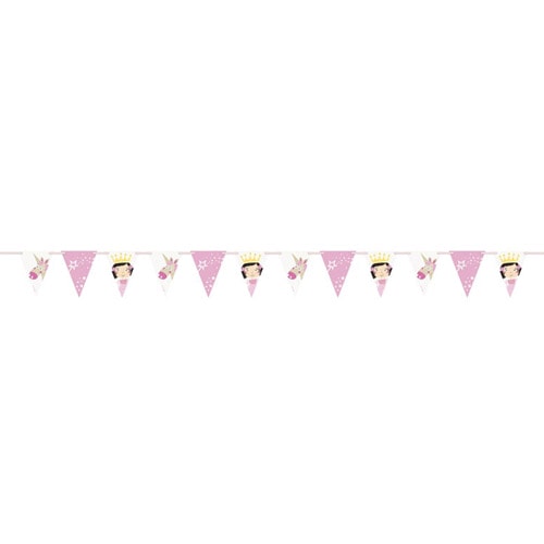 Princess and Unicorn Paper Flag Banner 274cm Product Image