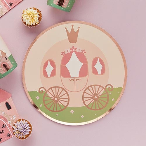 Princess Carriage Round Paper Plates 23cm - Pack of 8 Product Gallery Image