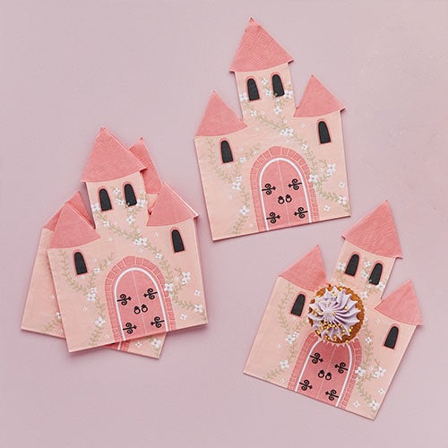 Princess Castle Pink Luncheon Paper Napkins 3 Ply 32cm - Pack of 16 Product Gallery Image