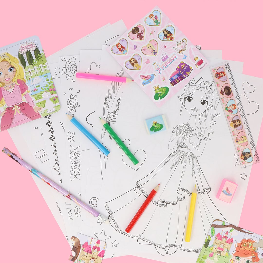 Princess Colouring Set with Mini Pencils & Stickers View 4