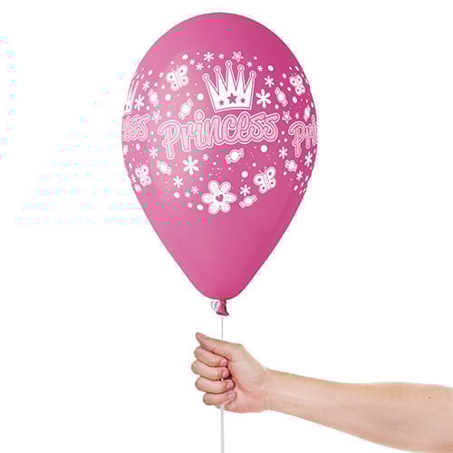 Princess Fun Pink, Purple & Blue Latex Balloons 33cm / 13 in - Pack of 6 Product Gallery Image