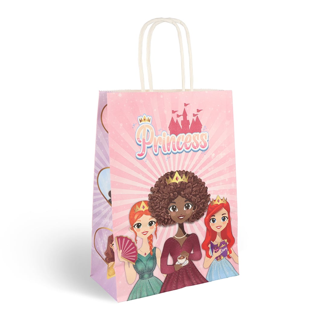 Princess Paper Party Bag with Handles 22cm