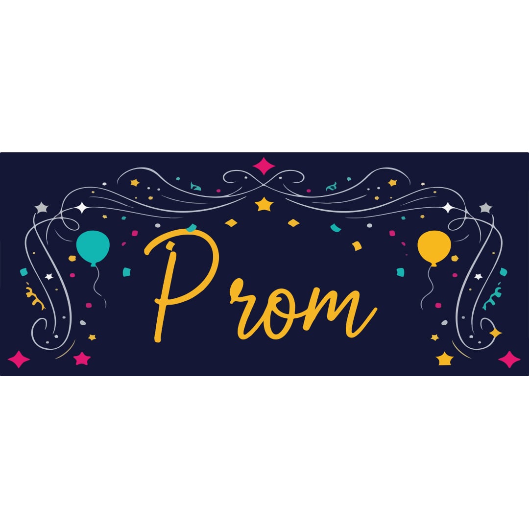 Prom Balloons & Stars Design PVC Party Sign Decoration