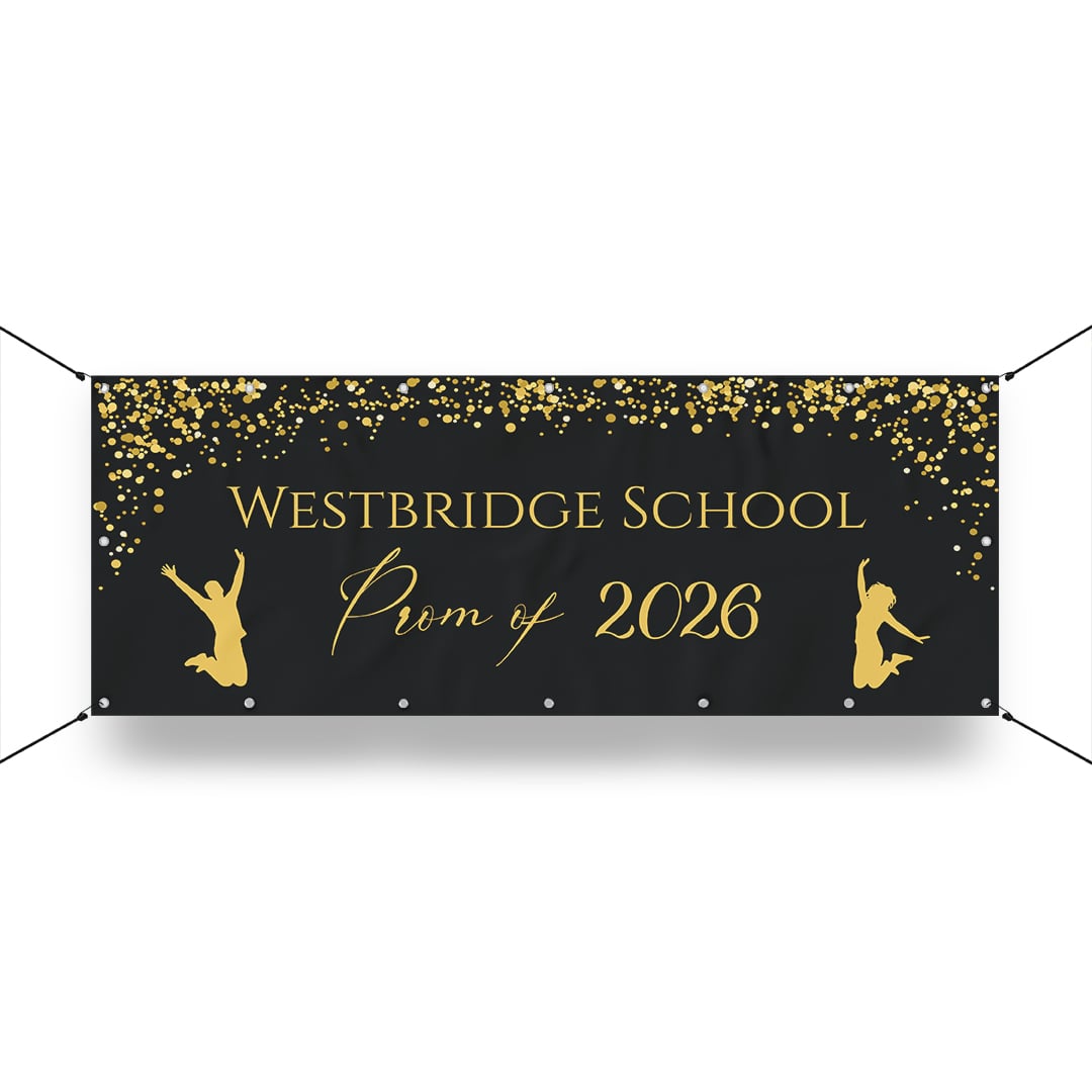 Custom School Prom 2026 Design Small Personalised Banner 4ft x 2ft