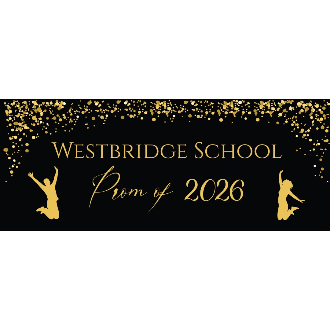 Custom School Prom 2026 Design Small Personalised Banner 4ft x 2ft Product Gallery Image