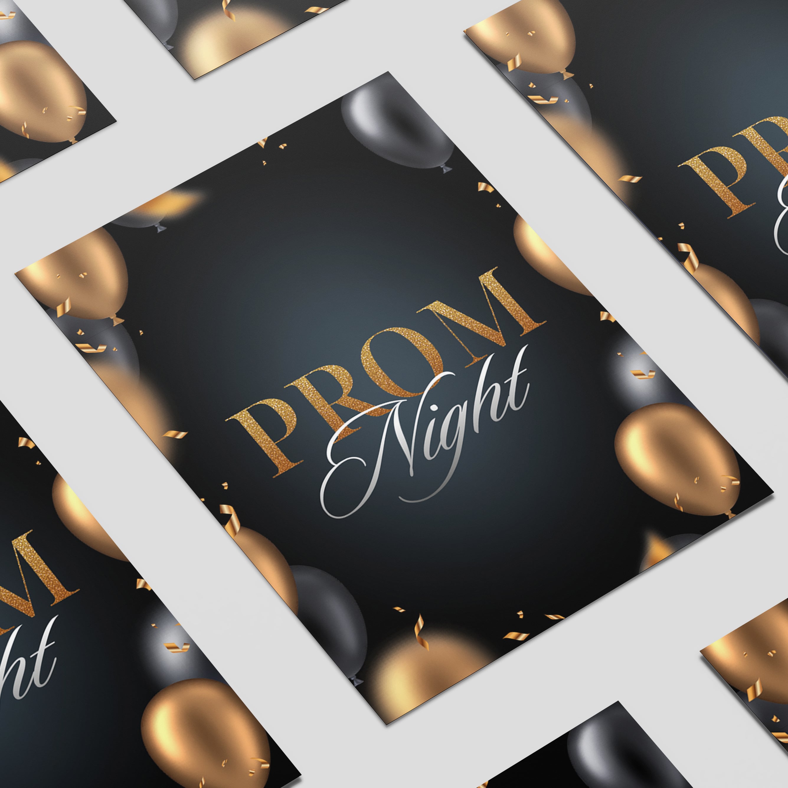 Prom Night Black Design Poster PVC Party Sign Decoration