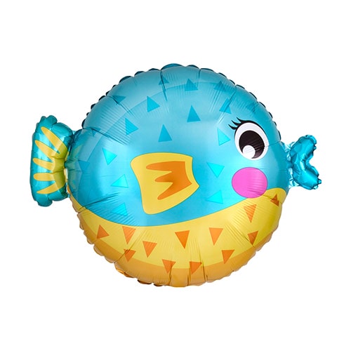 Puffer Fish Shaped Foil Helium Balloon 48cm / 19 in Product Image