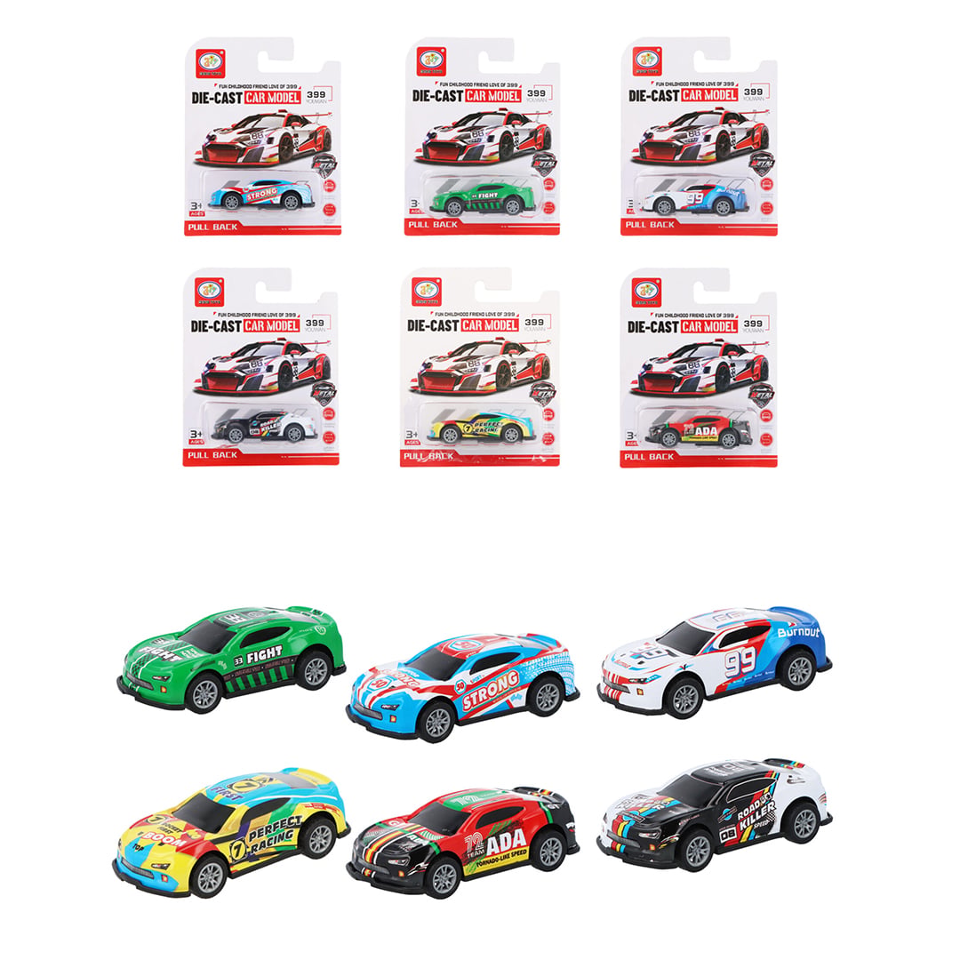 Pull Back and Go Die Cast Metal Racing Car 7cm