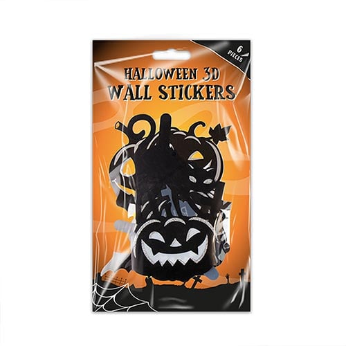 Pumpkin 3D Halloween Wall Stickers - Pack of 6 Product Gallery Image