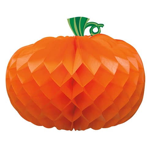 Pumpkin Shaped Halloween Honeycomb Centrepiece Decoration 27cm Product Image