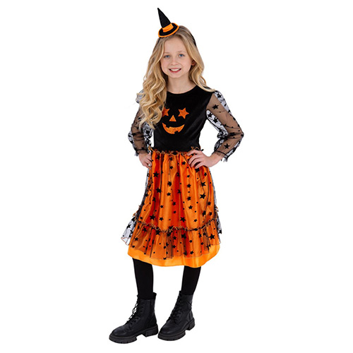 Pumpkin Dress Girls Fancy Dress Costume Kids Medium - Age 7-9 Product Gallery Image