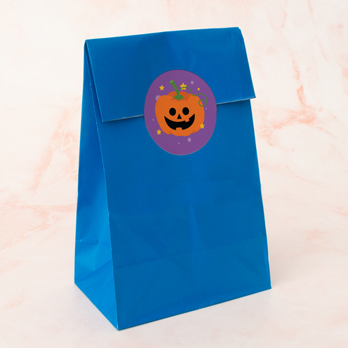 Pumpkin Purple Halloween Round Stickers 60mm - Sheet of 12 Product Gallery Image