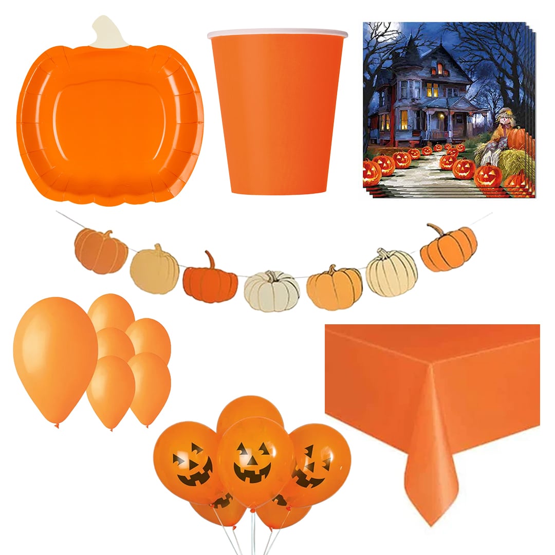 Pumpkin Halloween 12 Person Deluxe Party Pack