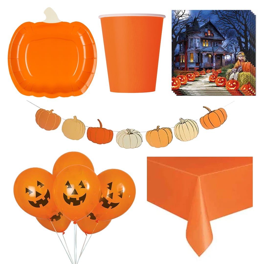 Pumpkin Halloween 6 Person Deluxe Party Pack