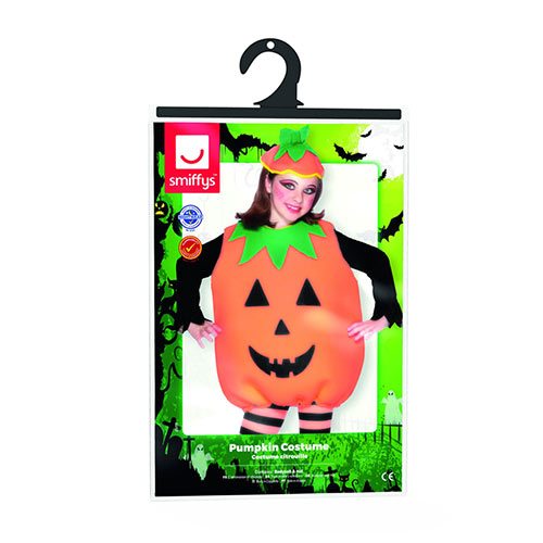 Pumpkin Halloween Fancy Dress Costume Unisex Kids One Size Product Gallery Image