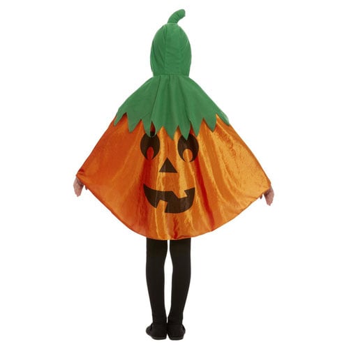 Pumpkin Hooded Cape Fancy Dress Costume Unisex Kids One Size Product Gallery Image
