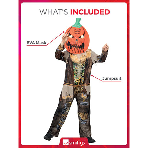 Pumpkin Scarecrow Reaper Fancy Dress Costume Kids Unisex Small - Age 4-6 Product Gallery Image