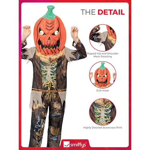 Pumpkin Scarecrow Reaper Fancy Dress Costume Kids Unisex Small - Age 4-6 Product Gallery Image