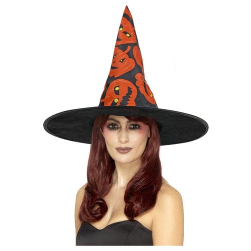 Pumpkin Witch Hat Halloween Fancy Dress Costume Accessory Adult One Size Product Image