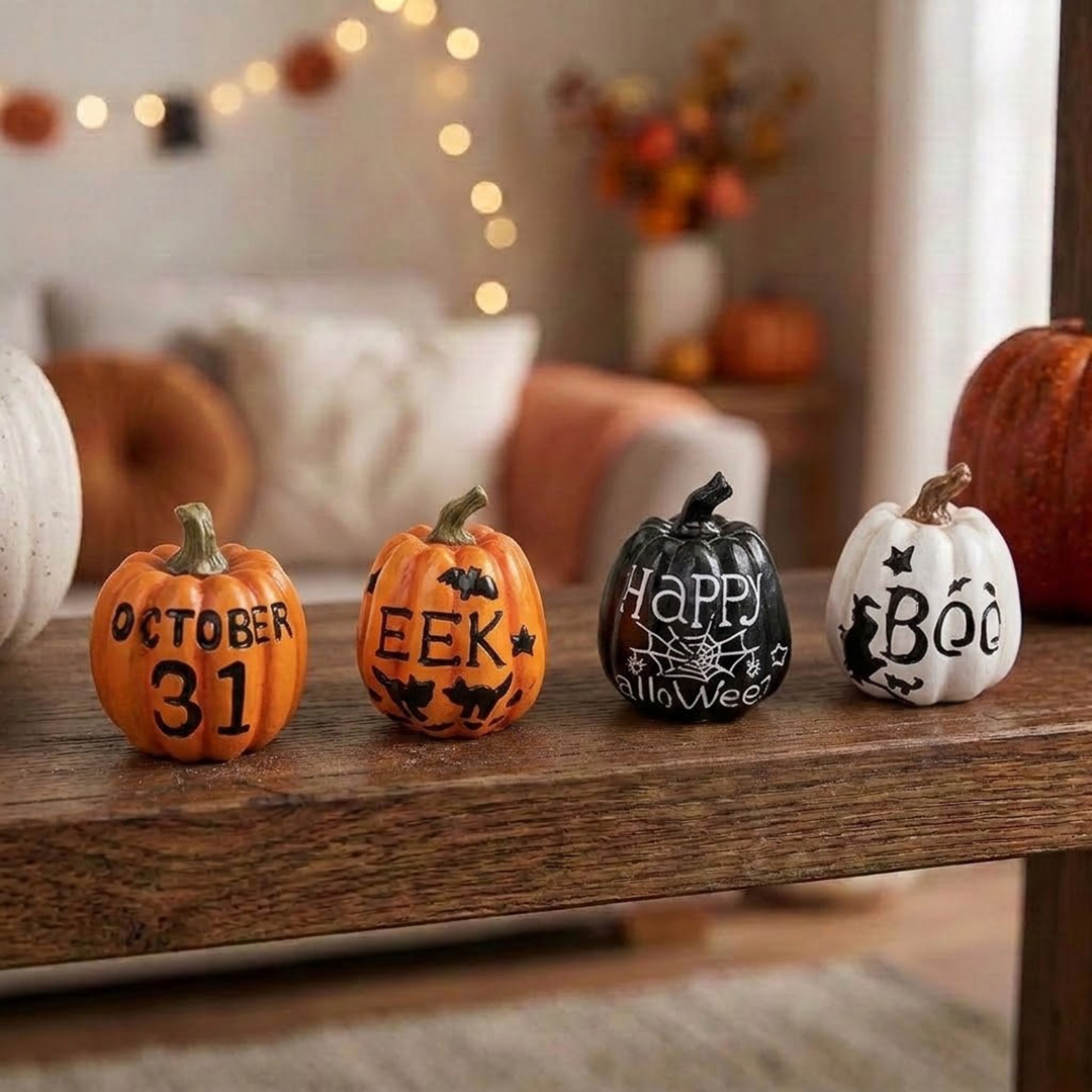 Pumpkin with Slogan Halloween Ceramic Ornament Decoration 10cm