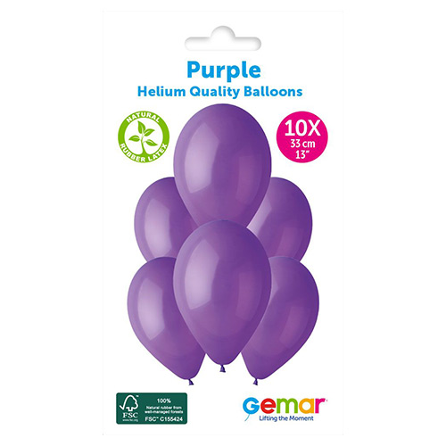 Purple Bio Latex Balloons 33cm / 13 in - Pack of 10 Product Gallery Image