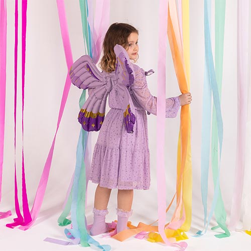 Purple Butterfly Wings Fancy Dress Matte Air Fill Foil Balloon 102cm / 40 in Product Gallery Image