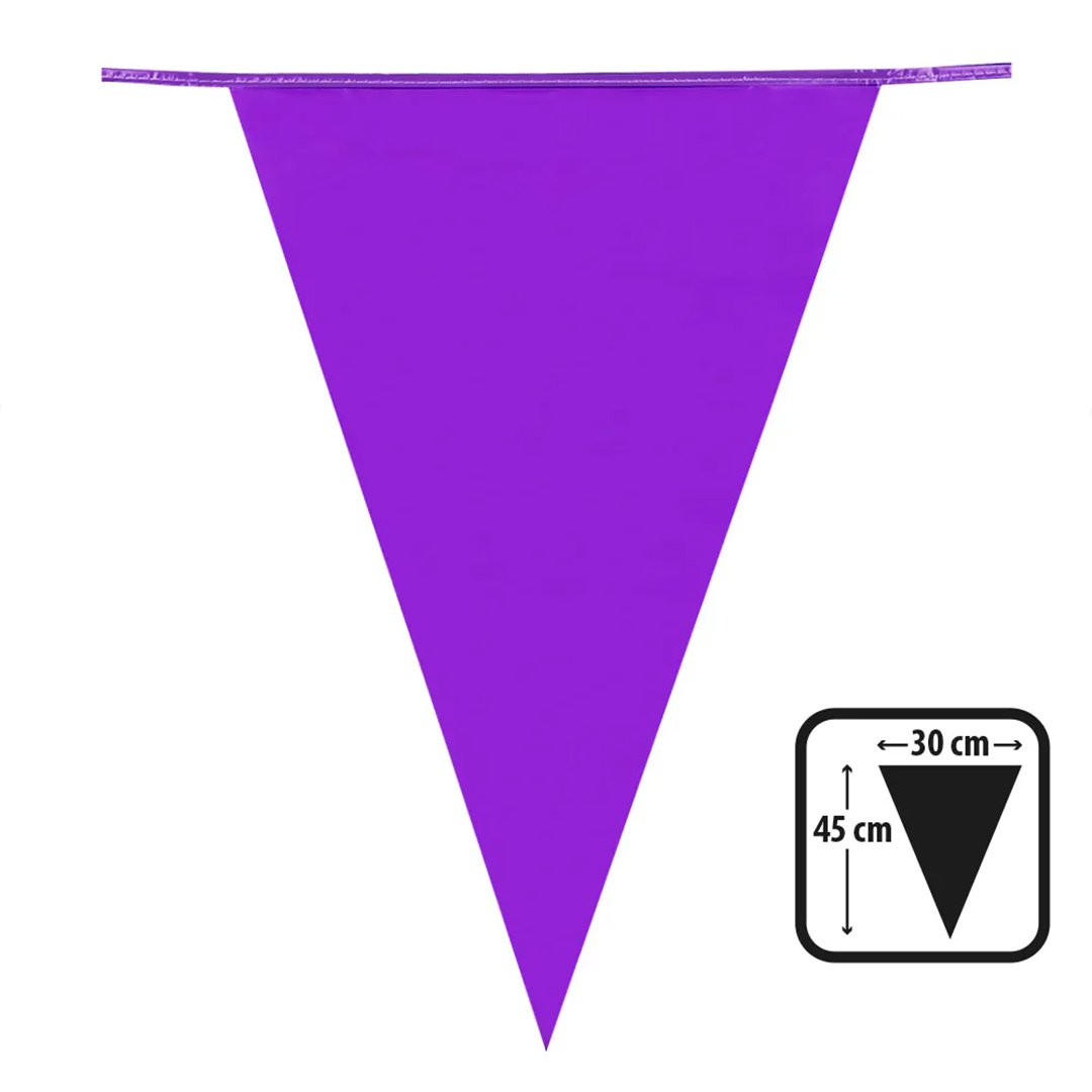 Bright Purple Giant Pennant Plastic Bunting 10m View 2