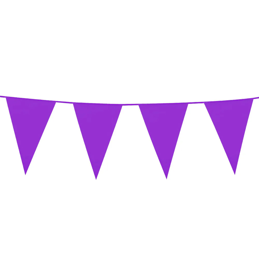 Bright Purple Giant Pennant Plastic Bunting 10m
