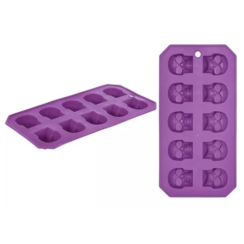 Purple Halloween Skull Plastic Ice Cube Tray Product Image