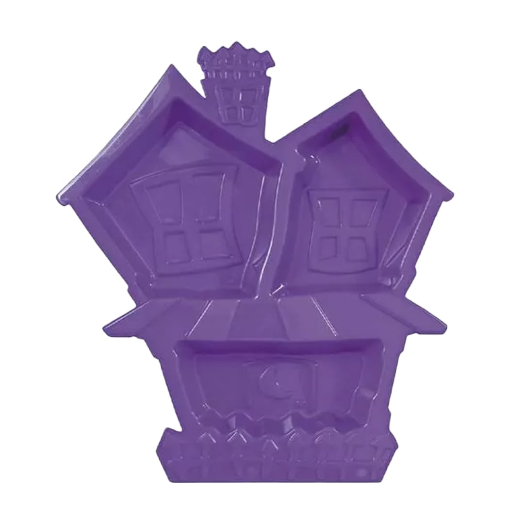 Purple Haunted House Halloween Plastic Snack Tray 32cm