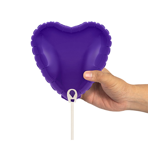 Purple Heart Air Fill Foil Balloon 23cm / 9 in - Pack of 5 Product Gallery Image