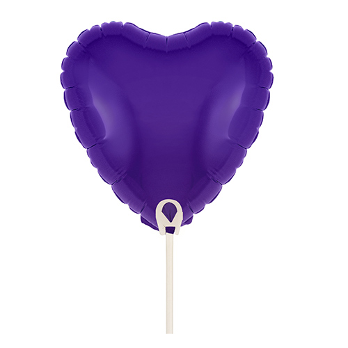 Purple Heart Air Fill Foil Balloon 23cm / 9 in - Pack of 5 Product Gallery Image
