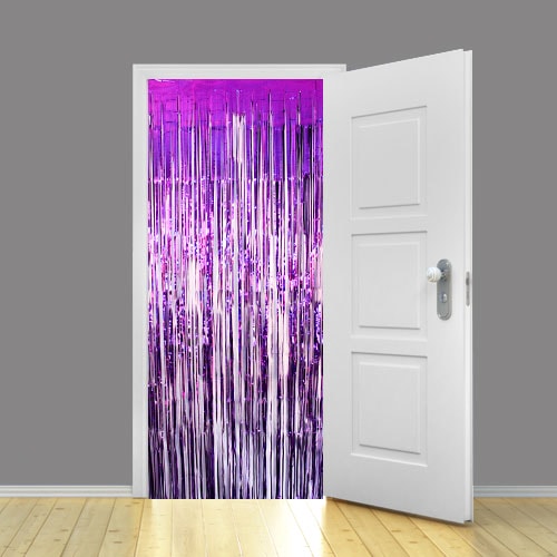 Purple Foil Door Curtain Backdrop 95cm x 200cm - Pack of 25