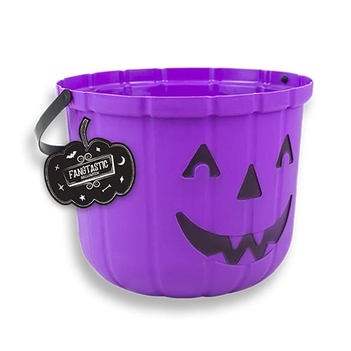 Purple Pumpkin Halloween Trick or Treat Plastic Bucket 25cm Product Image