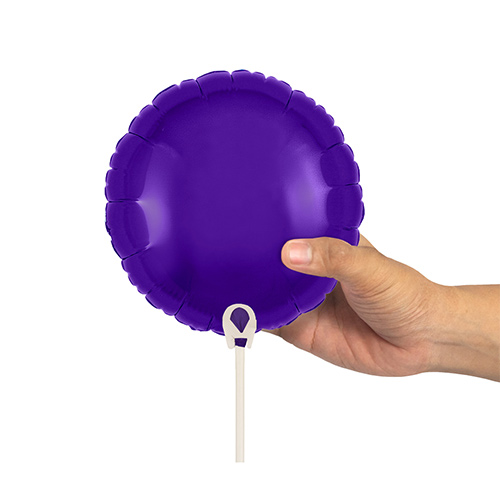Purple Round Air Fill Foil Balloon 23cm / 9 in - Pack of 5 Product Gallery Image