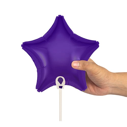 Purple Star Air Fill Foil Balloon 23cm / 9 in - Pack of 5 Product Gallery Image