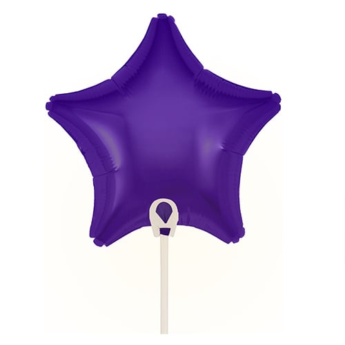 Purple Star Air Fill Foil Balloon 23cm / 9 in - Pack of 5 Product Gallery Image