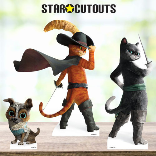 Puss in Boots| Kitty Softpaws & Perrito The Last Wish Table Top Cardboard Cutouts - Pack of 3 Product Gallery Image