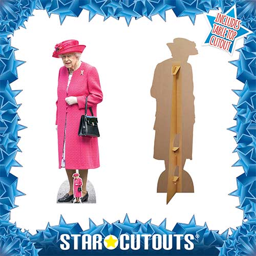 Queen Elizabeth II Pink Coat Lifesize Cardboard Cutout 163cm Product Gallery Image