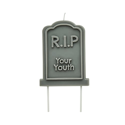 R.I.P Your Youth Gravestone Shaped Birthday Cake Wax Candle Product Gallery Image