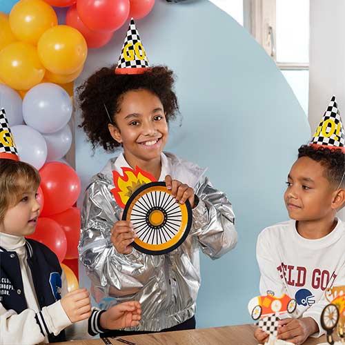 Racing Wheel Round Paper Plates 26.5cm - Pack of 6 Product Gallery Image