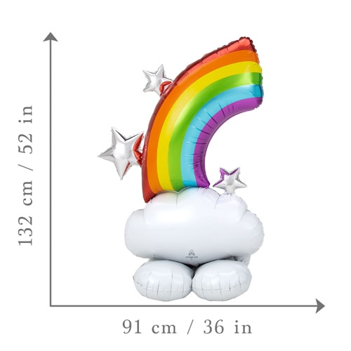 Rainbow Airloonz Air Fill Giant Foil Balloon 132cm / 52 in Product Gallery Image