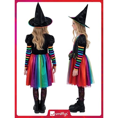 Rainbow Witch Girls Fancy Dress Costume Kids Small - Age 4-6 Product Gallery Image