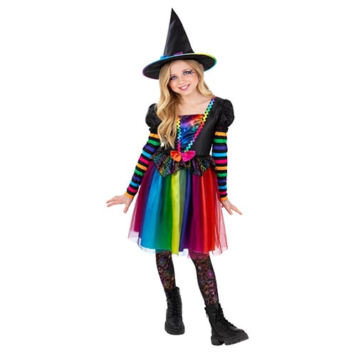 Rainbow Witch Girls Fancy Dress Costume Kids Small - Age 4-6 Product Gallery Image