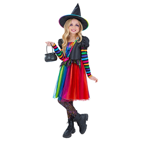 Rainbow Witch Girls Fancy Dress Costume Kids Large - Age 10-12 Product Gallery Image