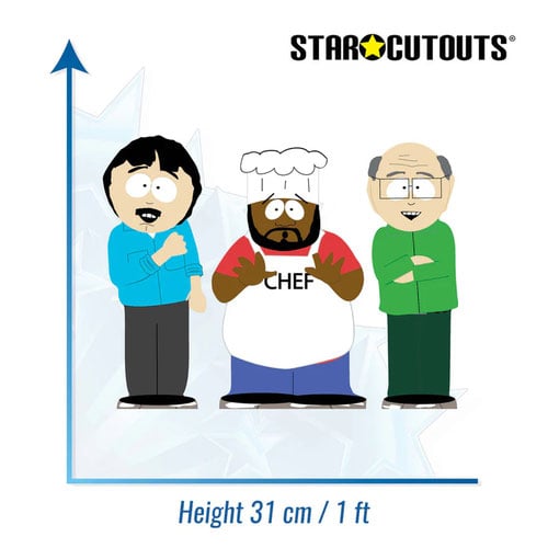 Randy Marsh, Chef and Mr. Garrison South Park Table Top Cardboard Cutouts - Pack of 3 Product Gallery Image