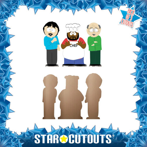 Randy Marsh, Chef and Mr. Garrison South Park Table Top Cardboard Cutouts - Pack of 3 Product Gallery Image
