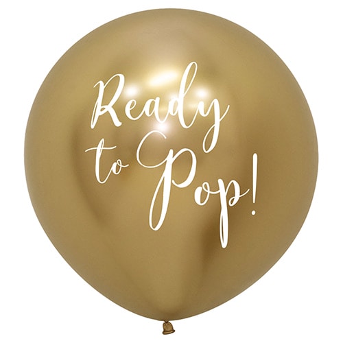 Ready to Pop Reflex Gold Biodegradable Latex Balloons 60cm / 24 in Product Image