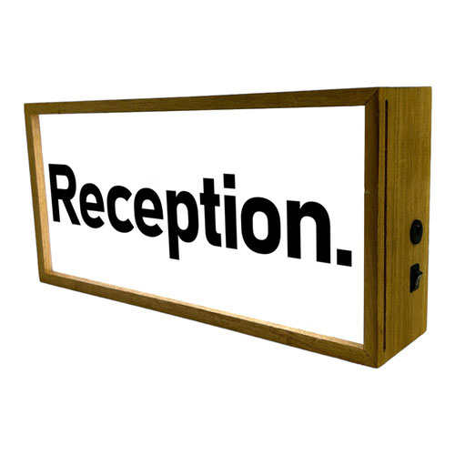 Reception LED Light Box Wood Room Sign Product Gallery Image