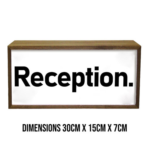 Reception LED Light Box Wood Room Sign Product Gallery Image